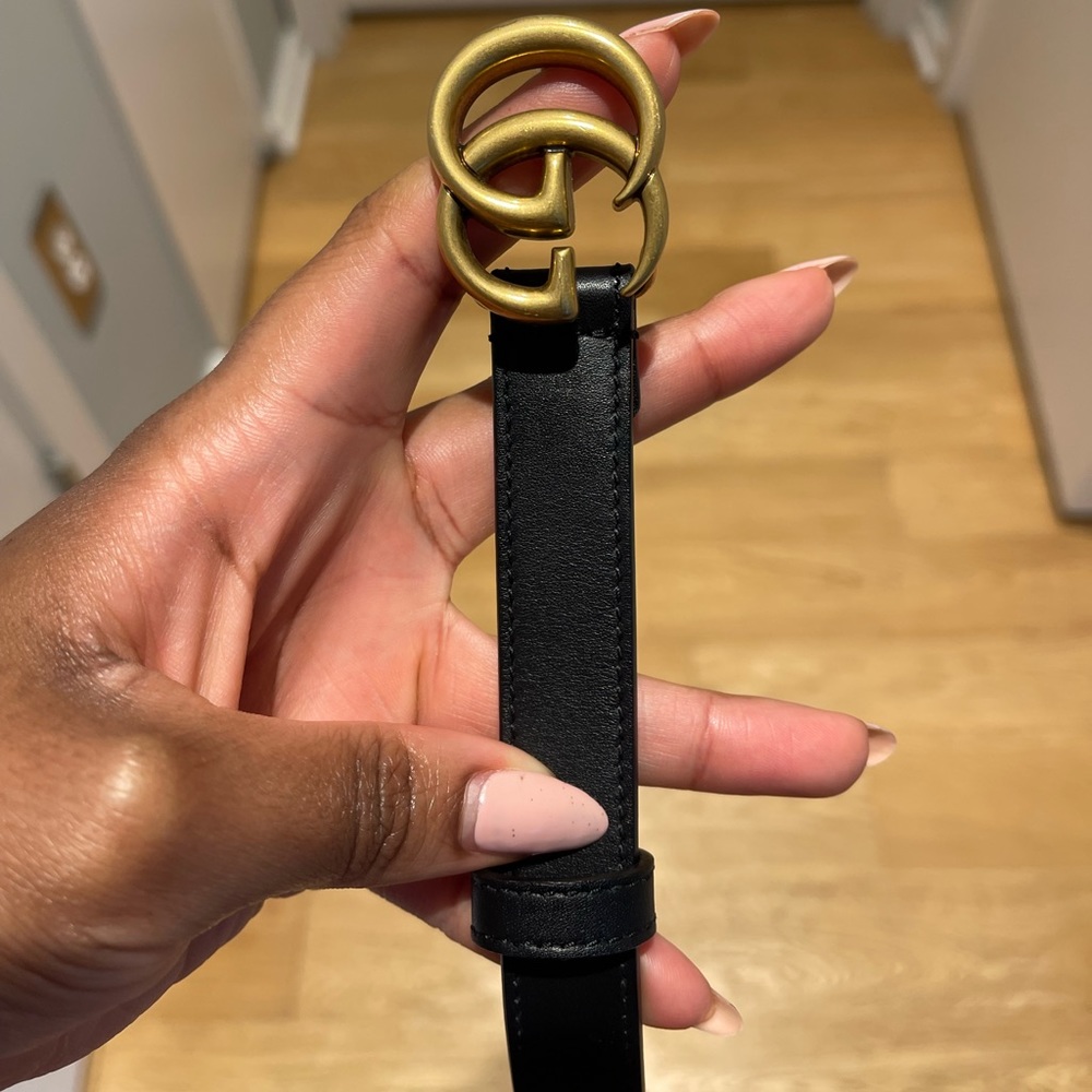 Black Gucci Belt Only Worn Once . In Great Condition.